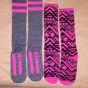 2 Pair of PINK VS Knee High Socks